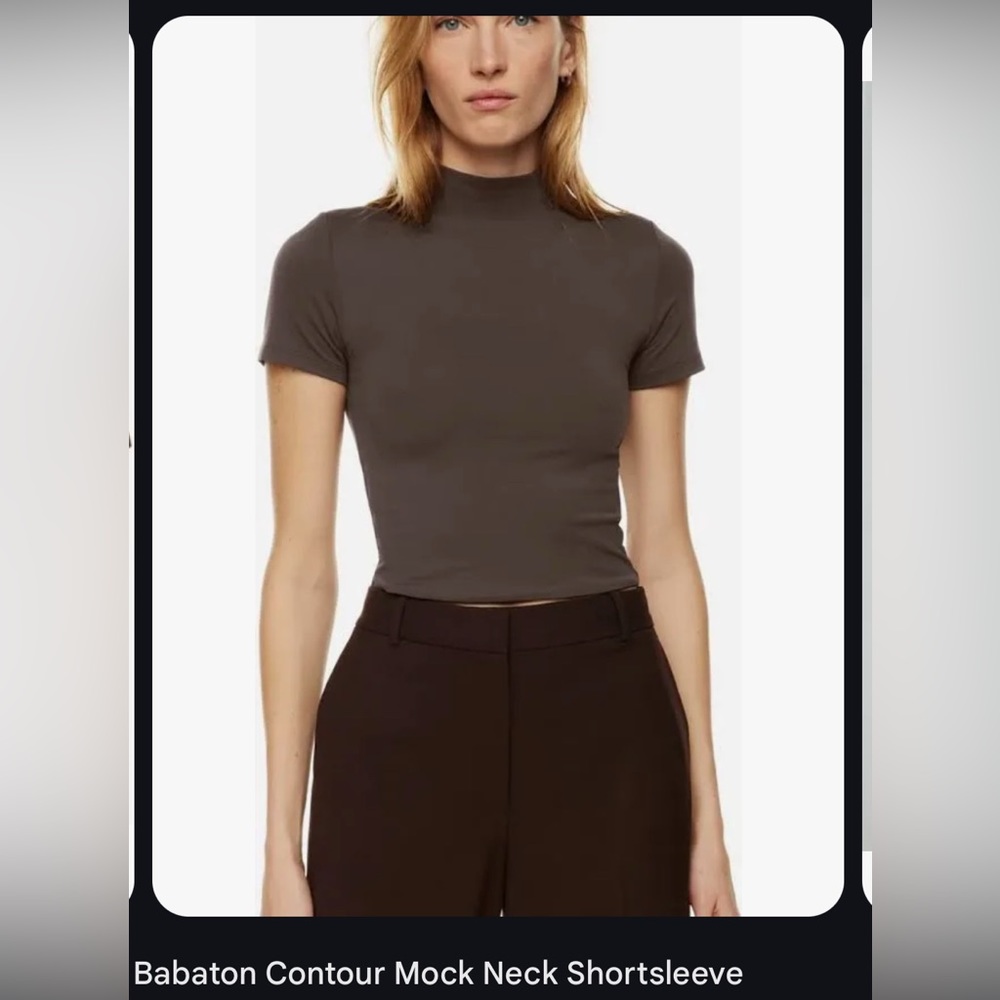 Chic Brown Mock Neck Top